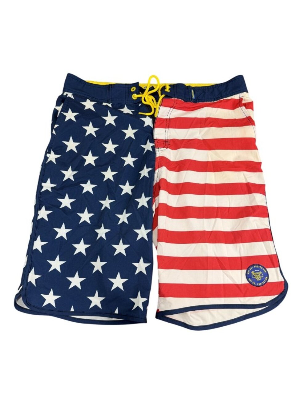 Banana Boat Men's USA Flag Stars & Stripes UPF 50+ Swim Trunks L
